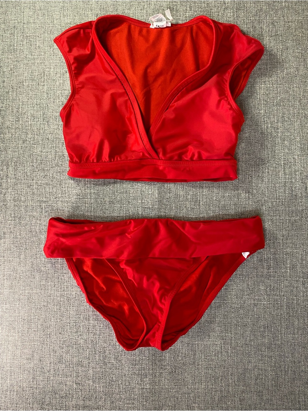 BLEU Rod Beattie 2 Piece Swimsuit Bikini Top Size 8 Bottoms Size 10 Color Red